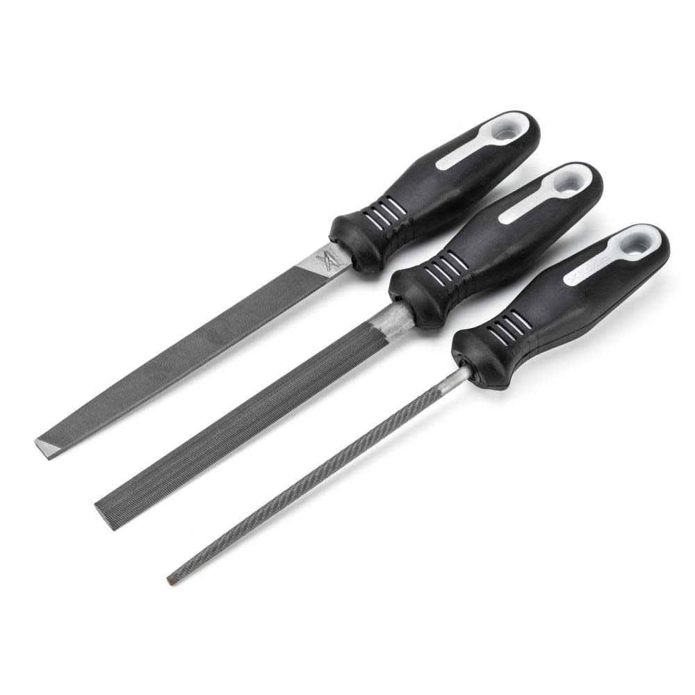 Crescent Nicholson Bastard File Set with Ergonomic Handles 6″ 3pc - Flockneti