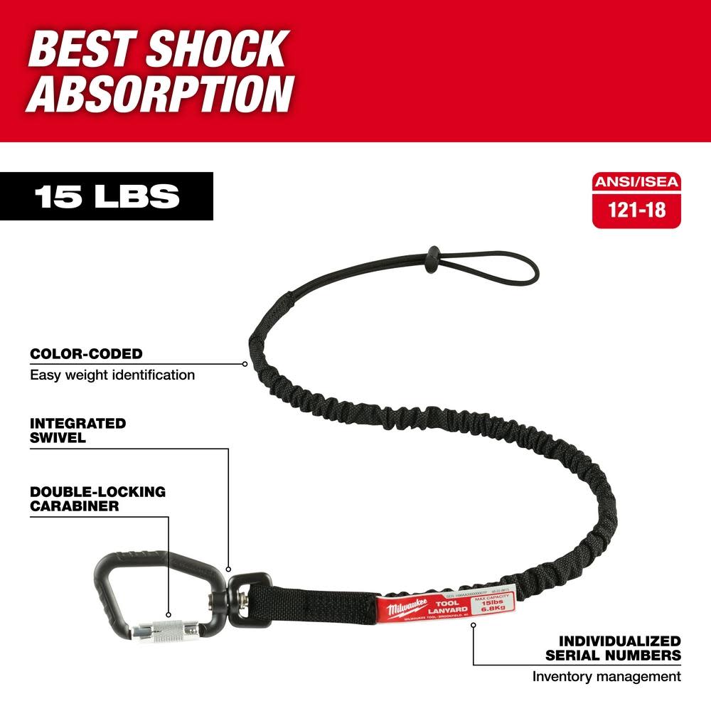 Milwaukee 15 Lb. Locking Tool Lanyard - Flockneti