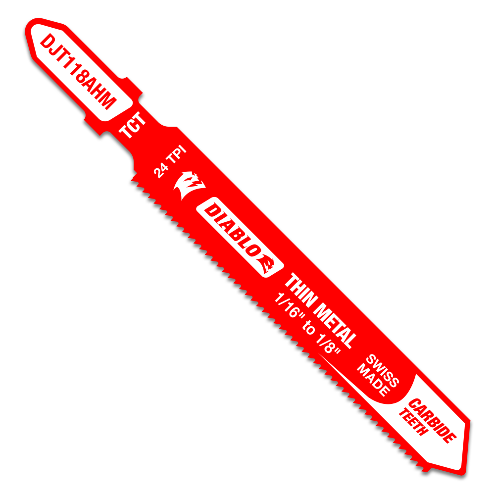 Diablo Tools 3-1/4″ 24 TPI Carbide T-Shank Jig Saw Blade for Thin Metal - Flockneti