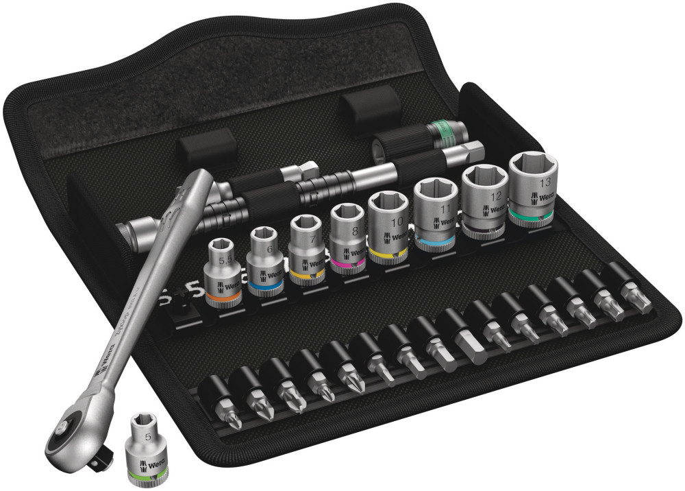 Wera Tools 28pc 1/4″ Drive 8100 SA 7 Zyklop Metal Ratchet Set - Flockneti