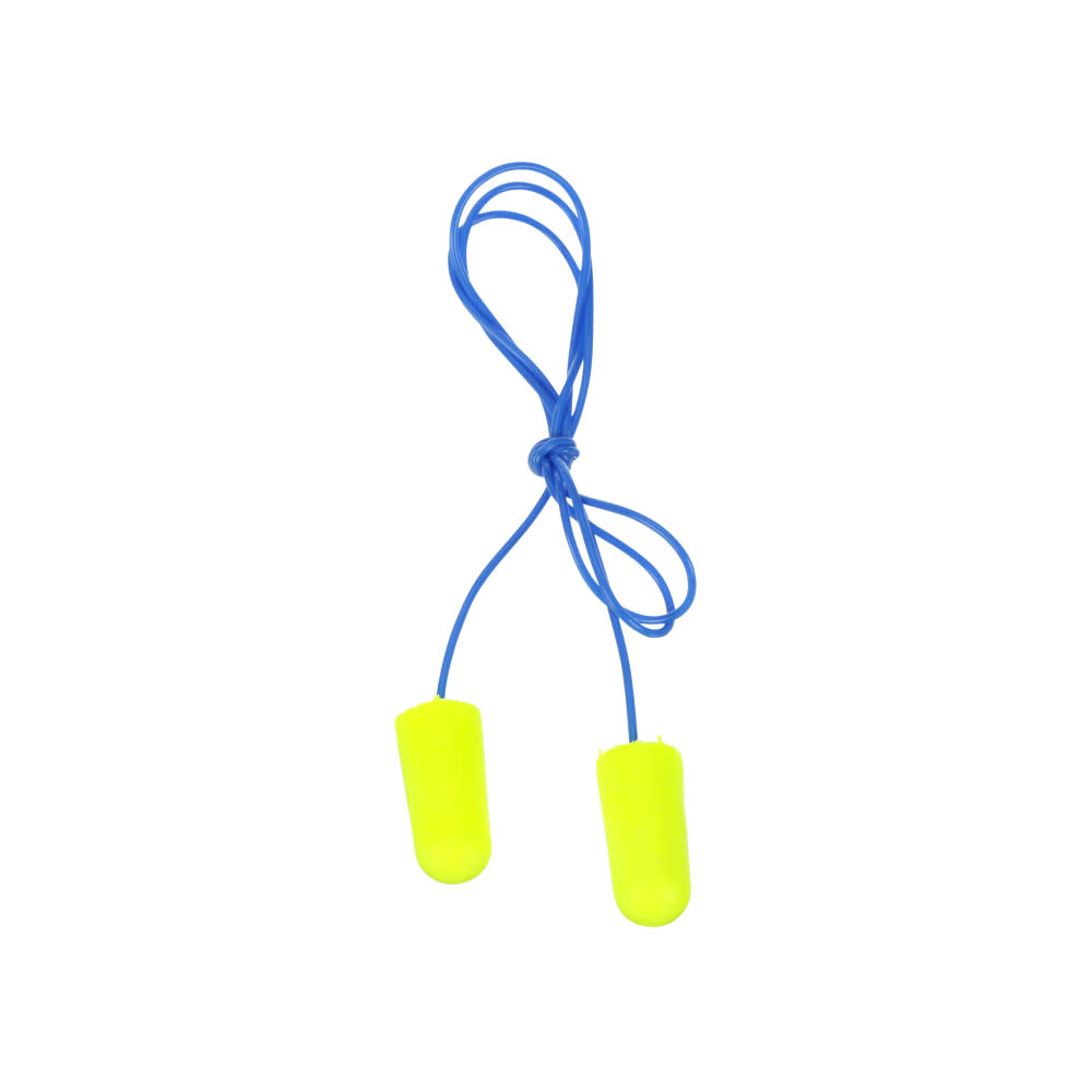 3M E-A-Rsoft Yellow Neons Earplugs 311-1250 Corded Poly Bag Regular Size 200pk - Flockneti