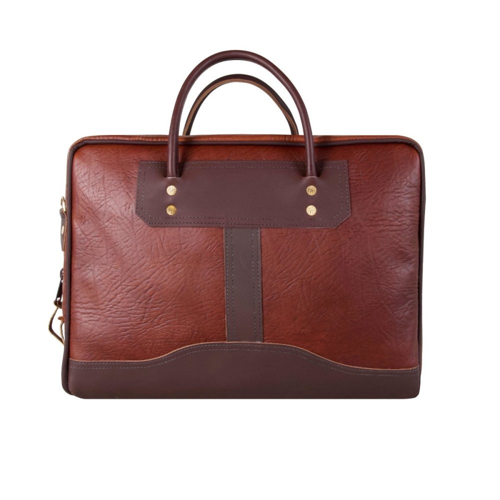 Duluth Pack 23 Liter Capacity Brown Trim Bison Leather Computer Briefcase - Flockneti