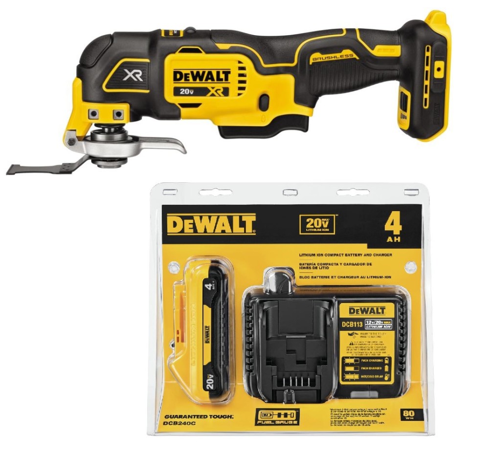 DEWALT 20V Max XR Oscillating Multi Tool with 4Ah Battery Starter Kit - Flockneti