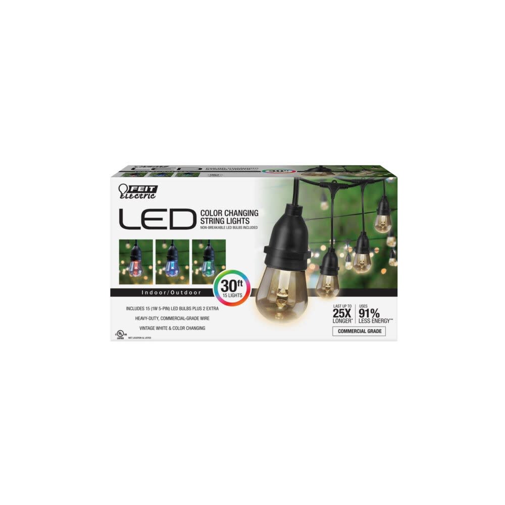 Feit Electric 30′ 15 Lights Decorative LED String Light Set - Flockneti