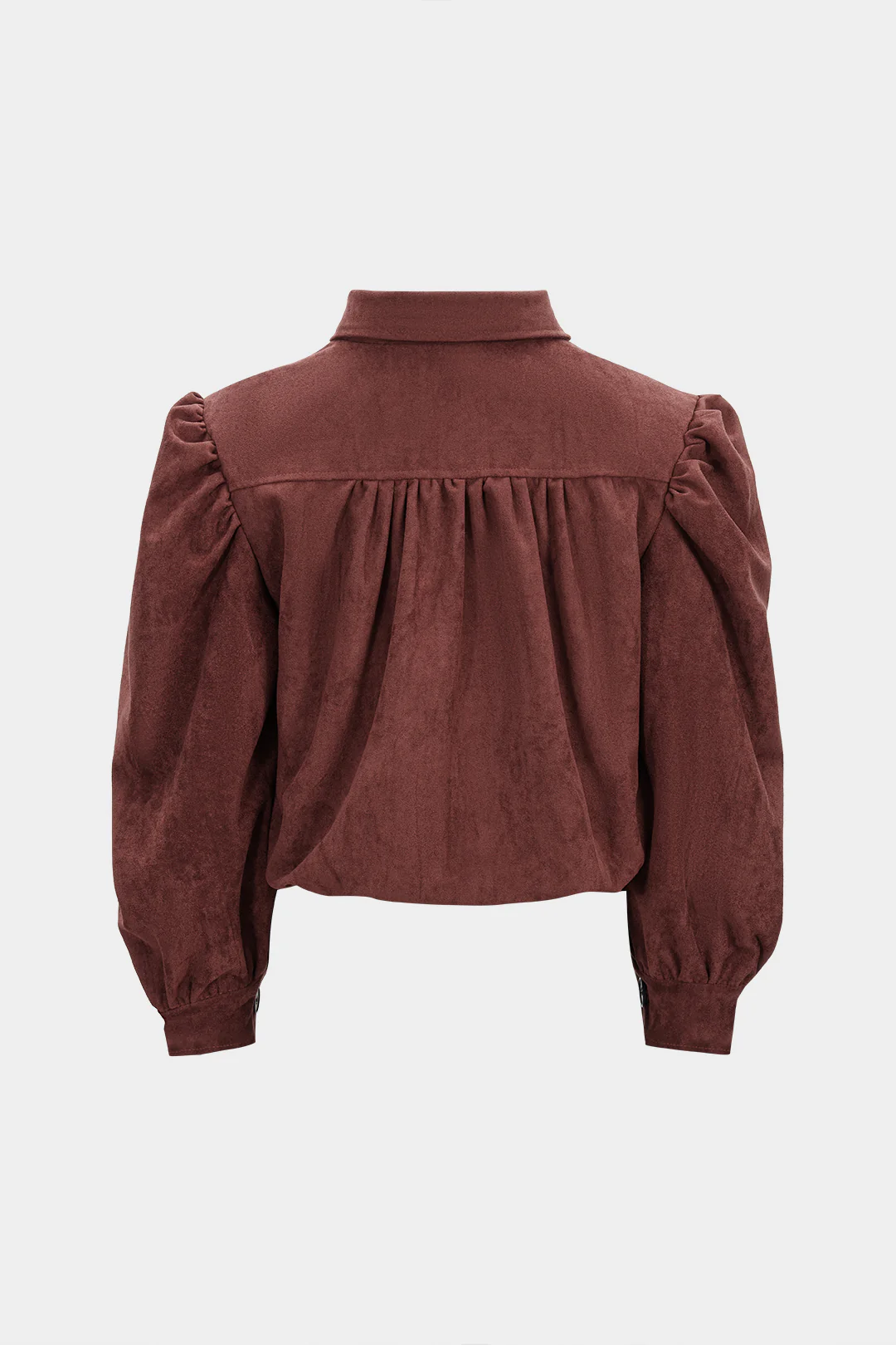 Suede Button Ruched Cropped Jacket - Flockneti