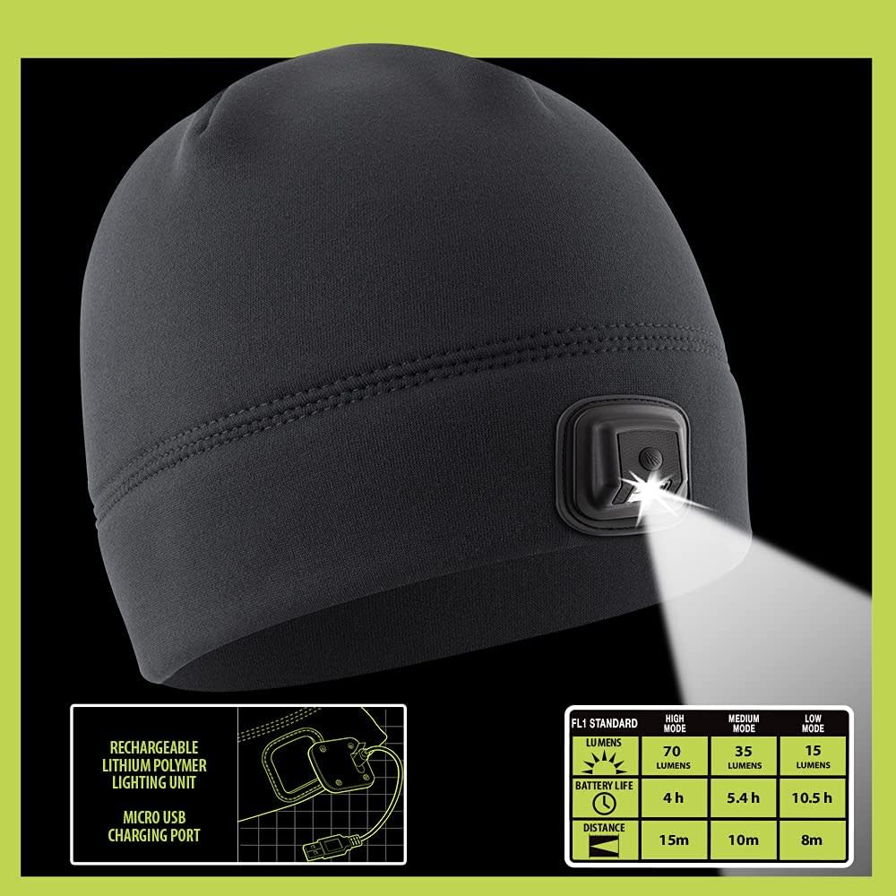 Panther Vision POWERCAP HCL Beanie Black LED Rechargeable - Flockneti