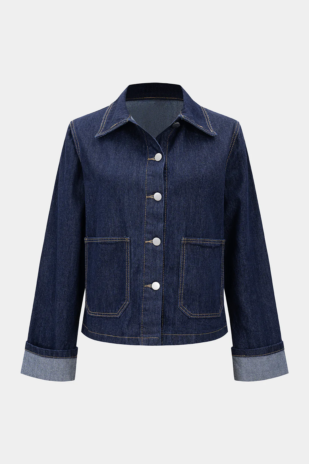 Denim Button Pocket Outerwear - Flockneti