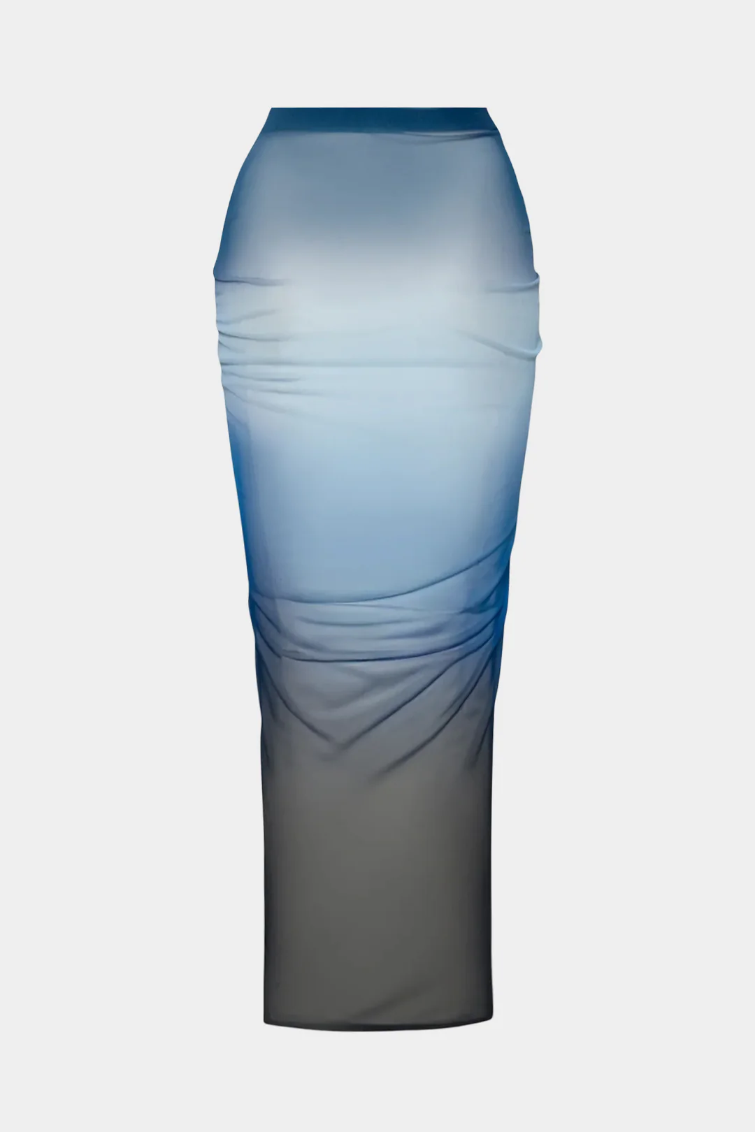 Ombre Print Mesh Ruched Strappy Skirt - Flockneti