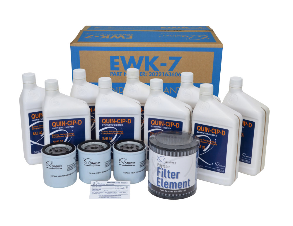 Quincy Extended Warranty & Maintenance Kit for QP 10 HP Pressure Lubricated Reciprocating Compressors - Flockneti