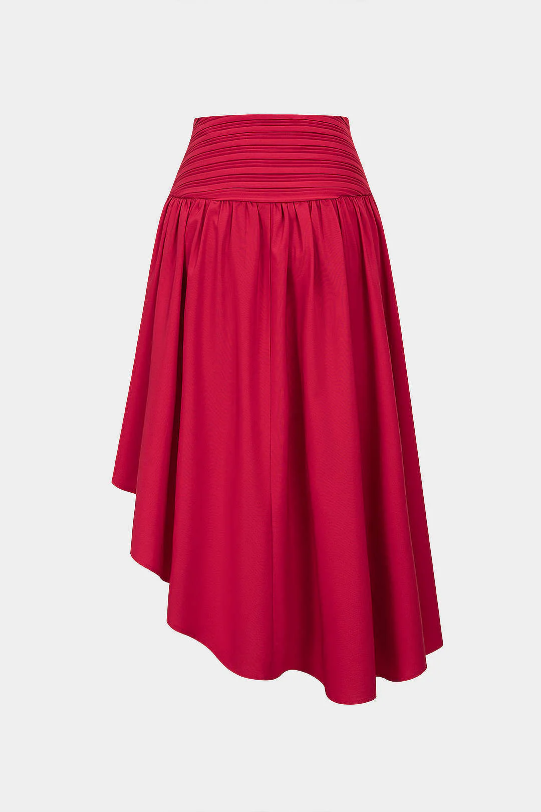 Ruched Asymmetrical Hem High Waist Skirt - Flockneti