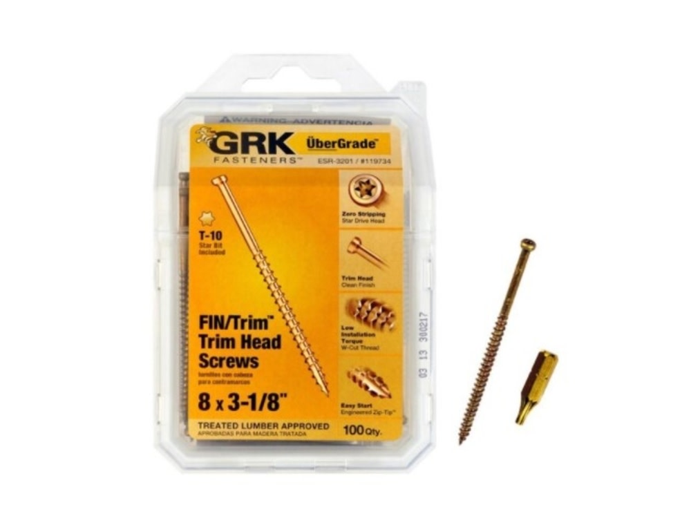 GRK Fasteners FIN/Trim Finishing Trim Head Screws #8 x 3 1/8″ 100qty - Flockneti