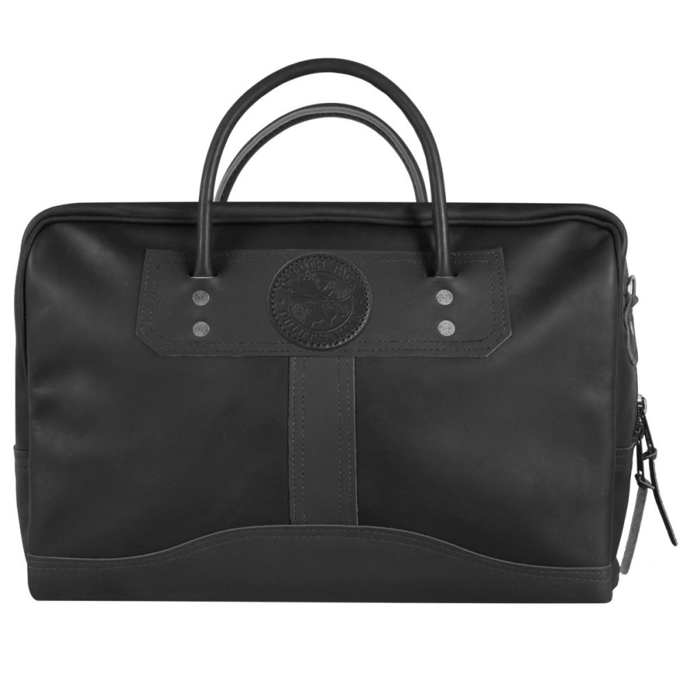 Duluth Pack 21 Liter Capacity Black Builder’s Large Smooth Leather Briefcase - Flockneti