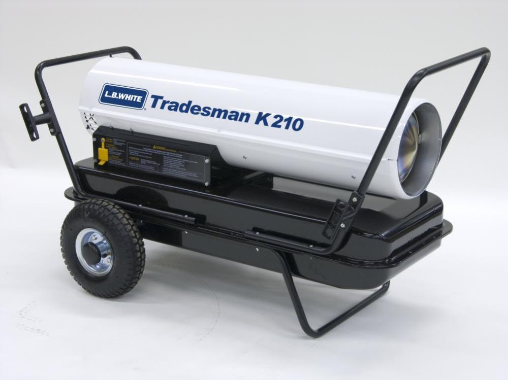 LB White Tradesman Forced Air Open Flame Multi fuel 210K BTU heater - Flockneti