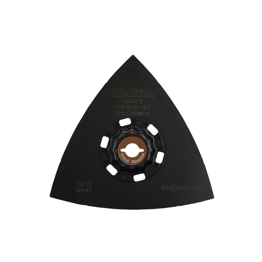 Makita StarlockMax Oscillating Multi Tool 4 1/2″ Tungsten Carbide 100 Grit Delta Triangle Sanding Pad - Flockneti