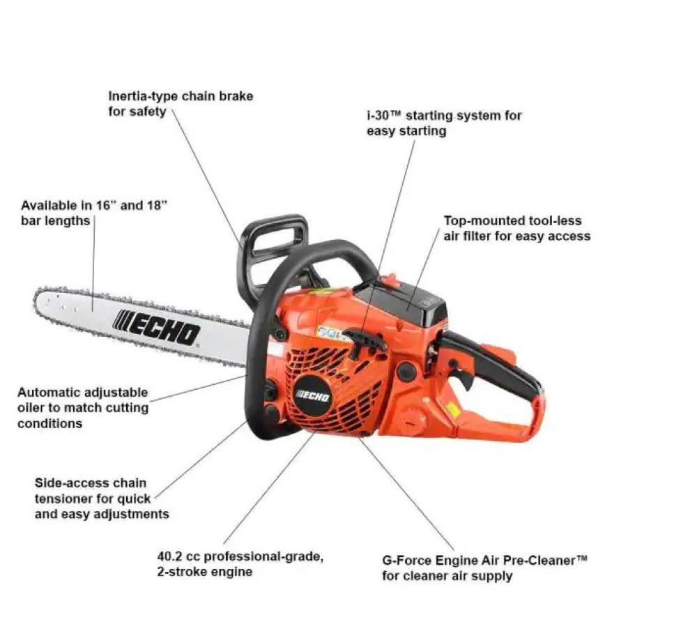Echo CS 400 Chain Saw 18″ Gas 40.2cc - Flockneti