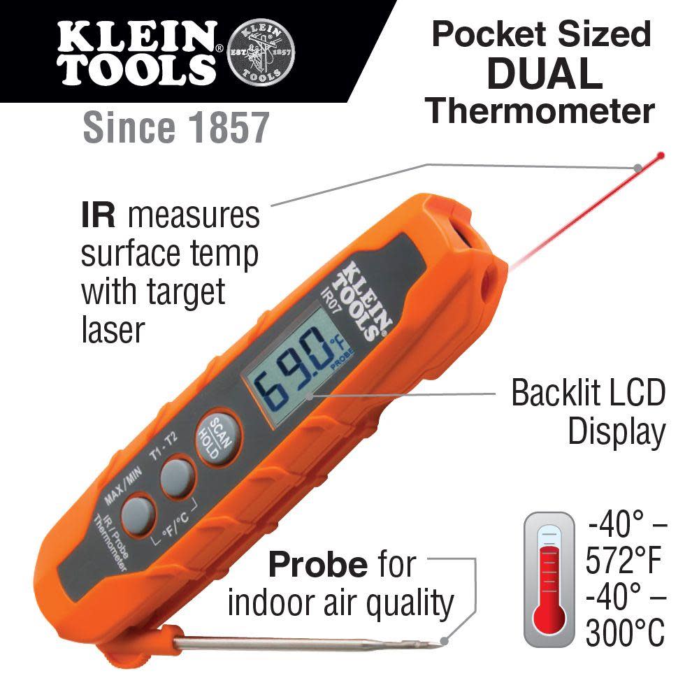 Klein Tools Dual IR/Probe Digital Thermometer - Flockneti