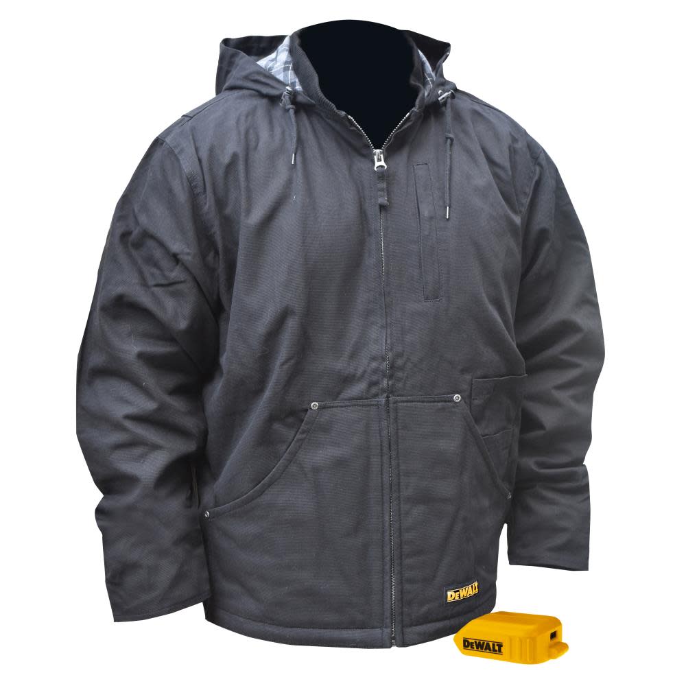 DEWALT Unisex Heated Bare Tool Heavy Duty Work Coat Black 3X - Flockneti