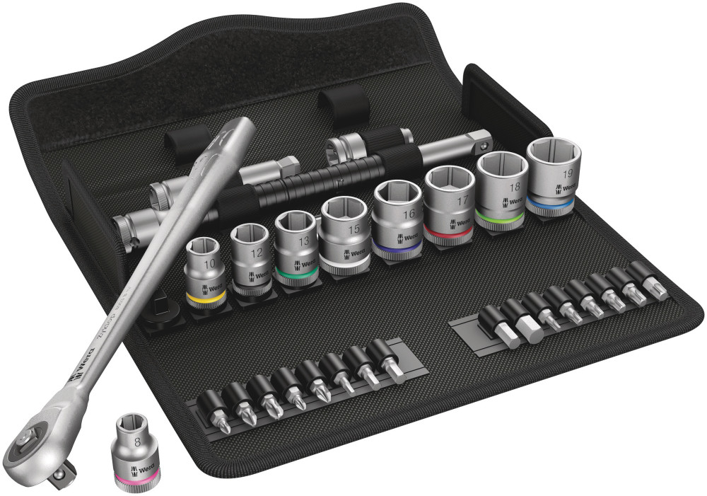 Wera Tools 29pc 3/8″ Drive 8100 SB 7 Zyklop Metal Ratchet Set - Flockneti