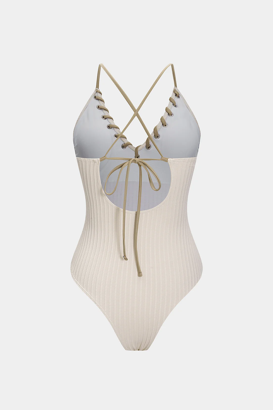 Contrast Whipstitching Tie Back Sleeveless Slip Bodysuit - Flockneti