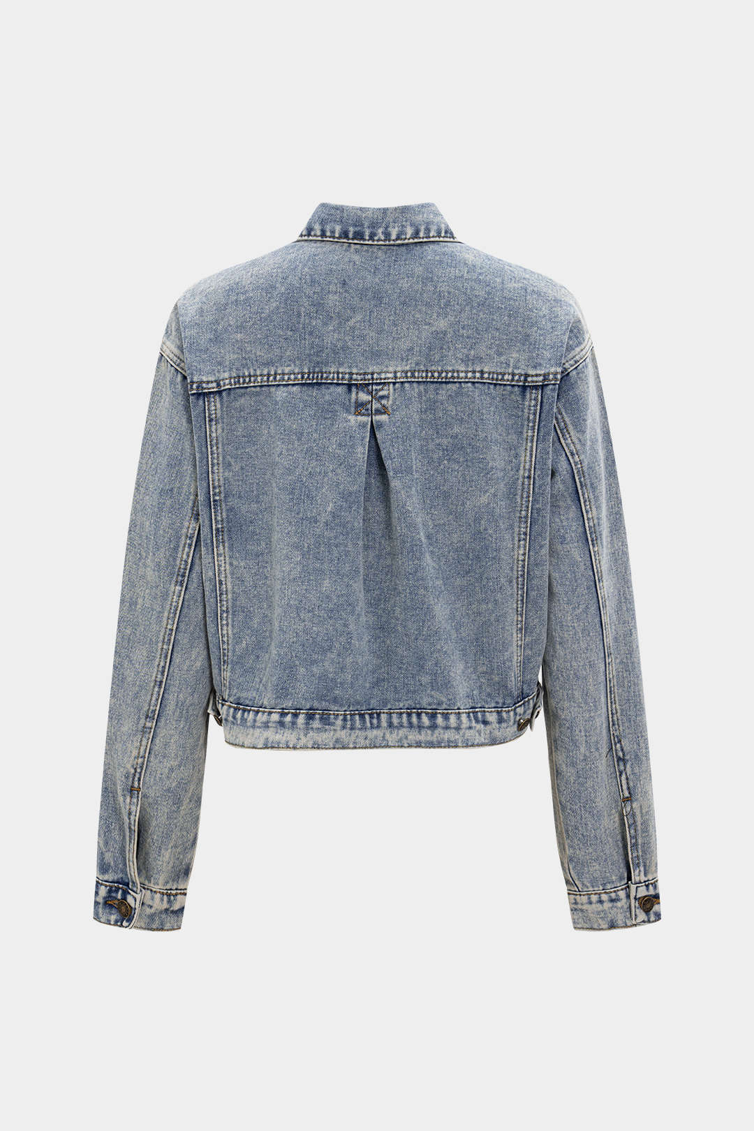 Denim Washed Button Pocket Outerwear - Flockneti