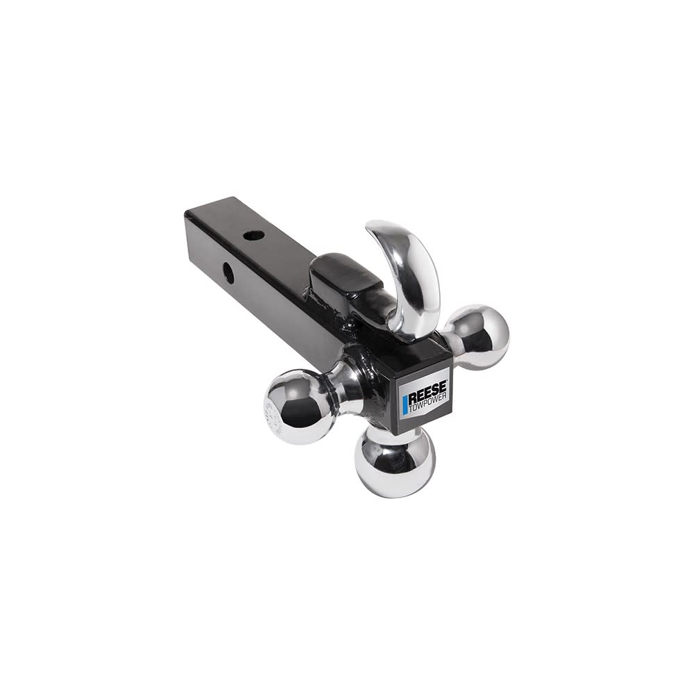 Reese 8″ 10000 lbs TriBall Trailer Hitch Ball Mount with Tow Hook - Flockneti