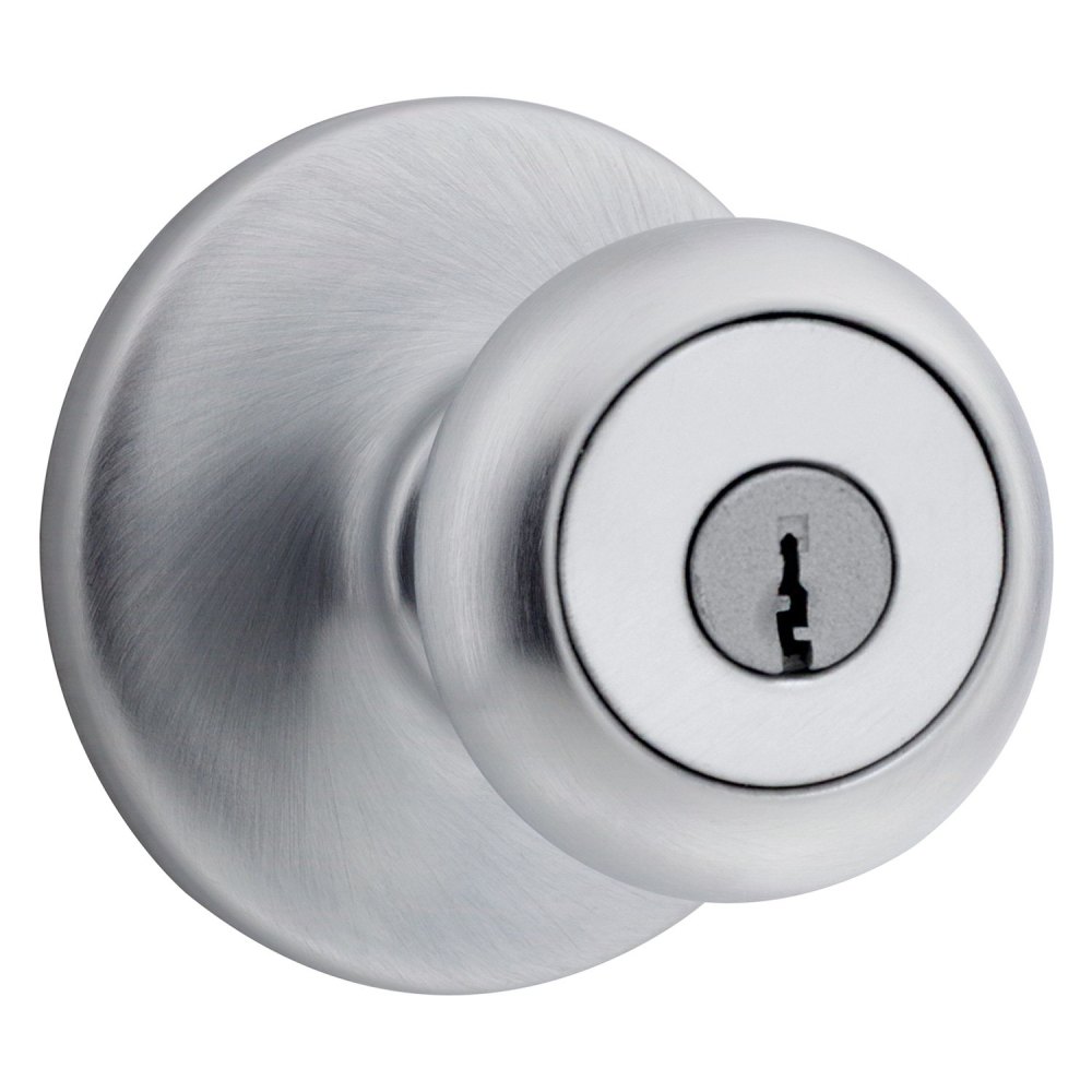 Kwikset Satin Chrome Mobile Home Keyed Entry Lockset Knob - Flockneti