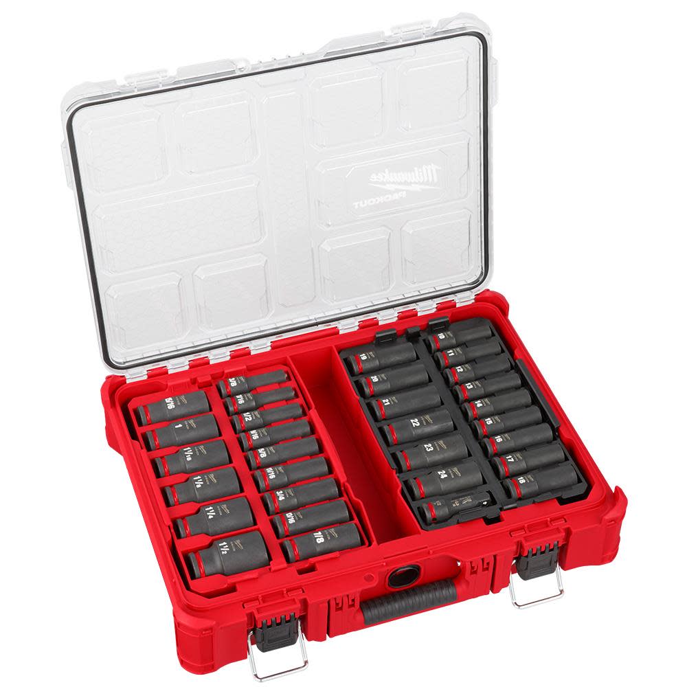 Milwaukee SHOCKWAVE Impact Duty Socket 1/2 Dr SAE/MM PACKOUT Set 31pc - Flockneti