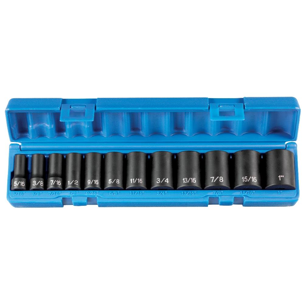 Grey Pneumatic 3/8″ Drive Semi-Deep Length Impact Set – 12 piece - Flockneti