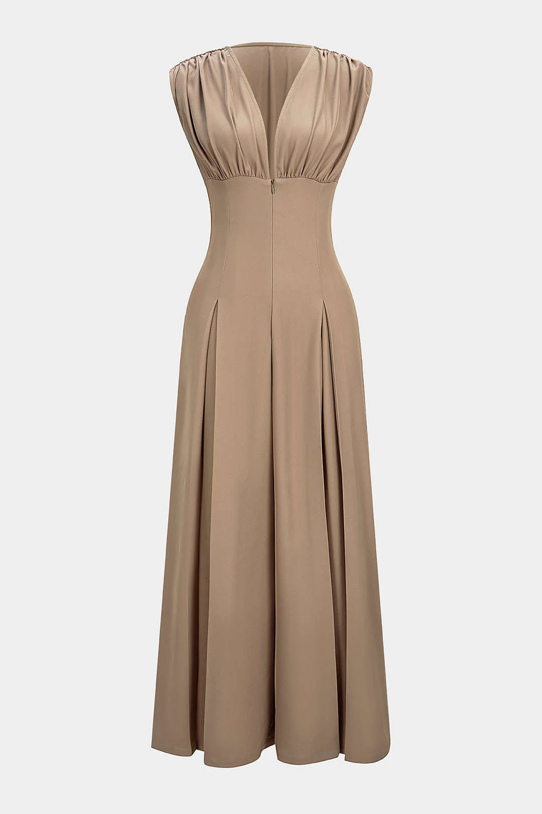 V-Neck Ruched Sleeveless Jumpsuit - Flockneti