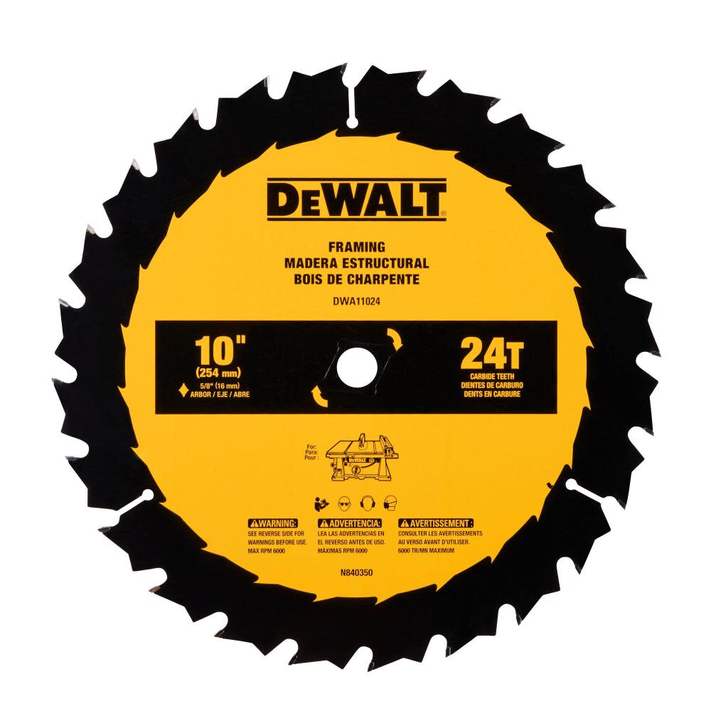 DEWALT Circular Saw Blade 10″ 24T - Flockneti