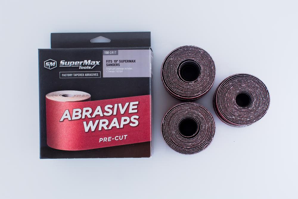 Supermax Tools 3 Pack Box 180 Grit Pre-Cut Abrasive for SuperMax 19-38 Drum - Flockneti