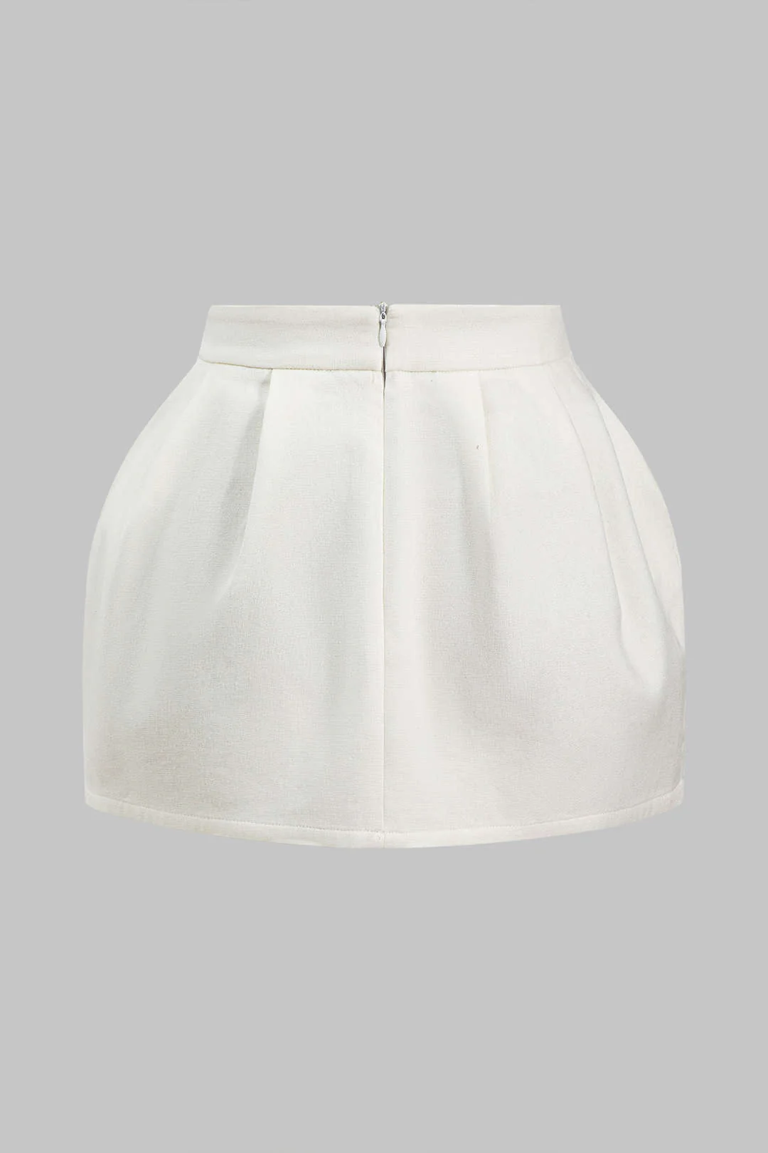 Linen Ruched Zipper Skirt - Flockneti