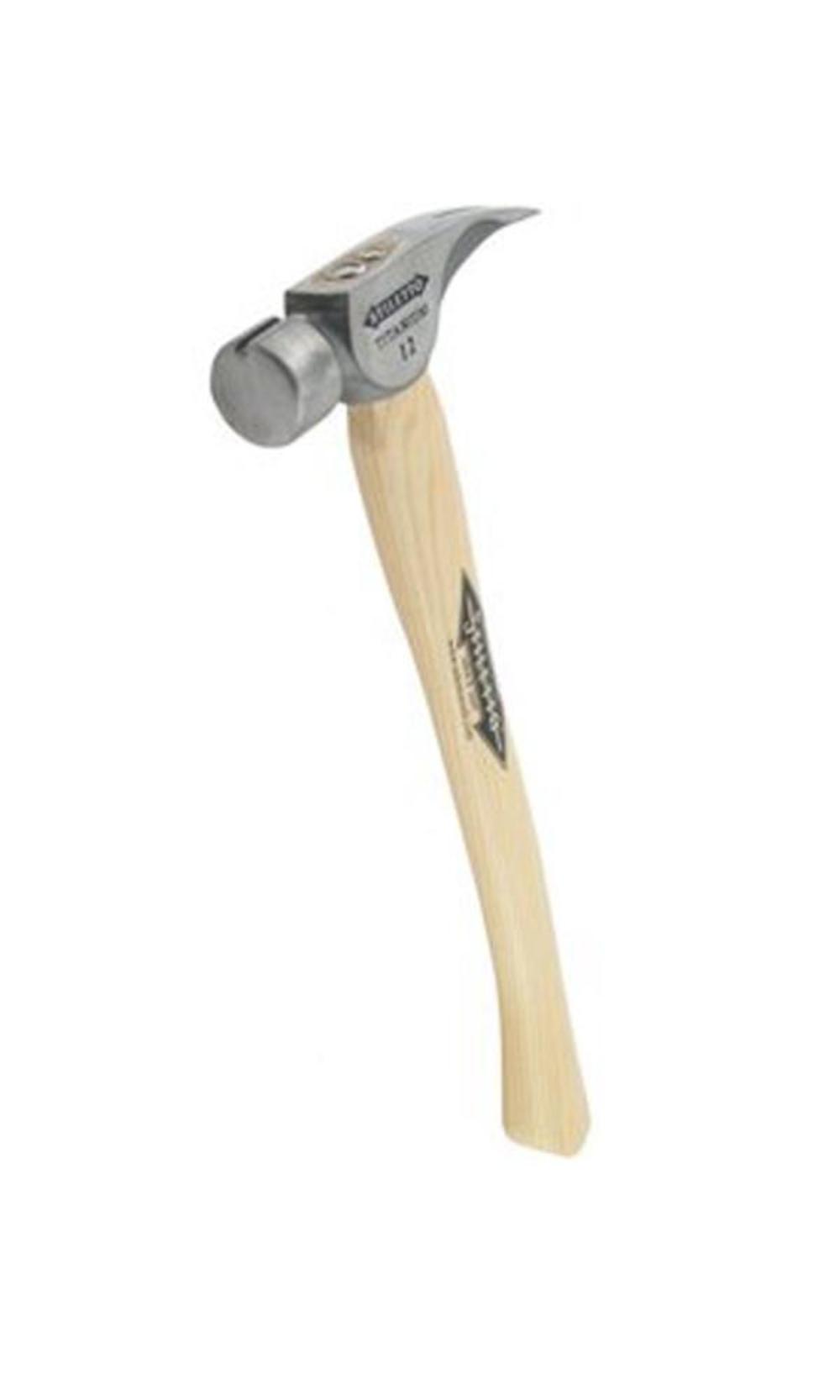 Stiletto 12 oz Titanium Smooth Face Hammer with 18 in. Curved Hickory Handle - Flockneti