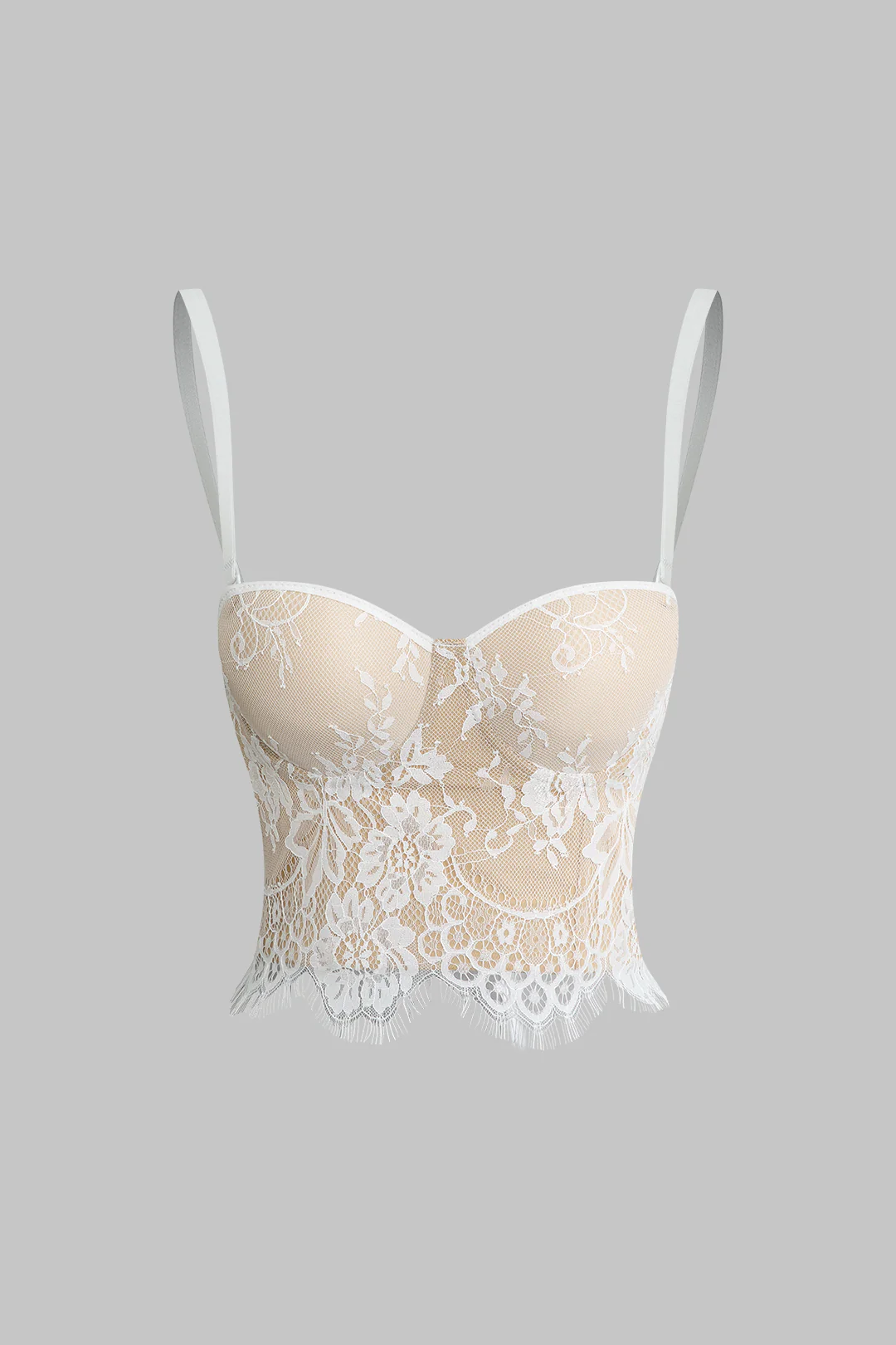 Hook And Eye Lace Bustier Cami Top - Flockneti