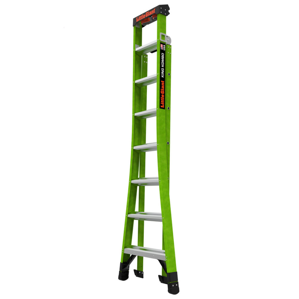 Little Giant Safety King Kombo Professional 8′ ANSI Type IAA 375 lb Rated Fiberglass 3-in-1 All-Access Combination Ladder - Flockneti