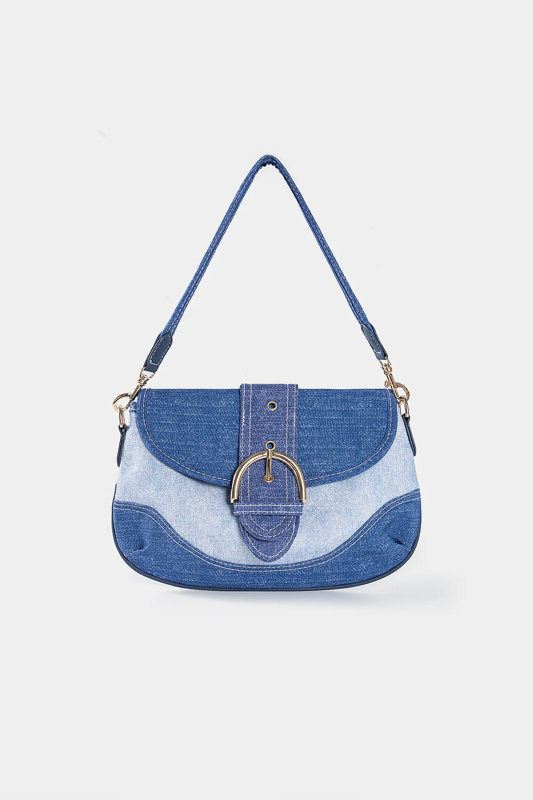 Denim Patchwork Shoulder Bag - Flockneti