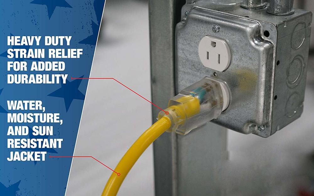 Southwire Extension Cord SJTW High Visibility 12/3 15 Amp 100″ - Flockneti