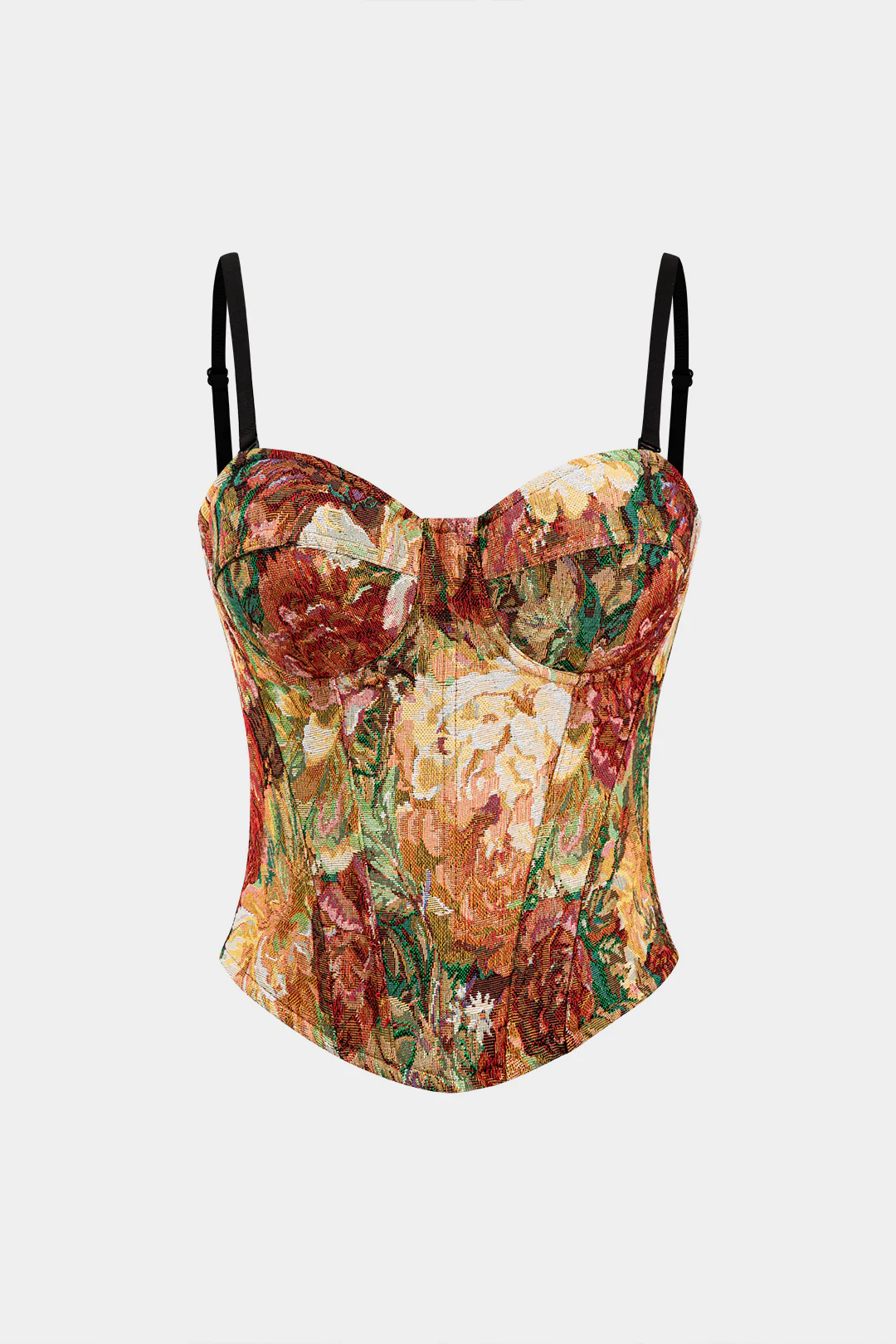 Jacquard Backless Underwire Corset Waist Cami Top - Flockneti