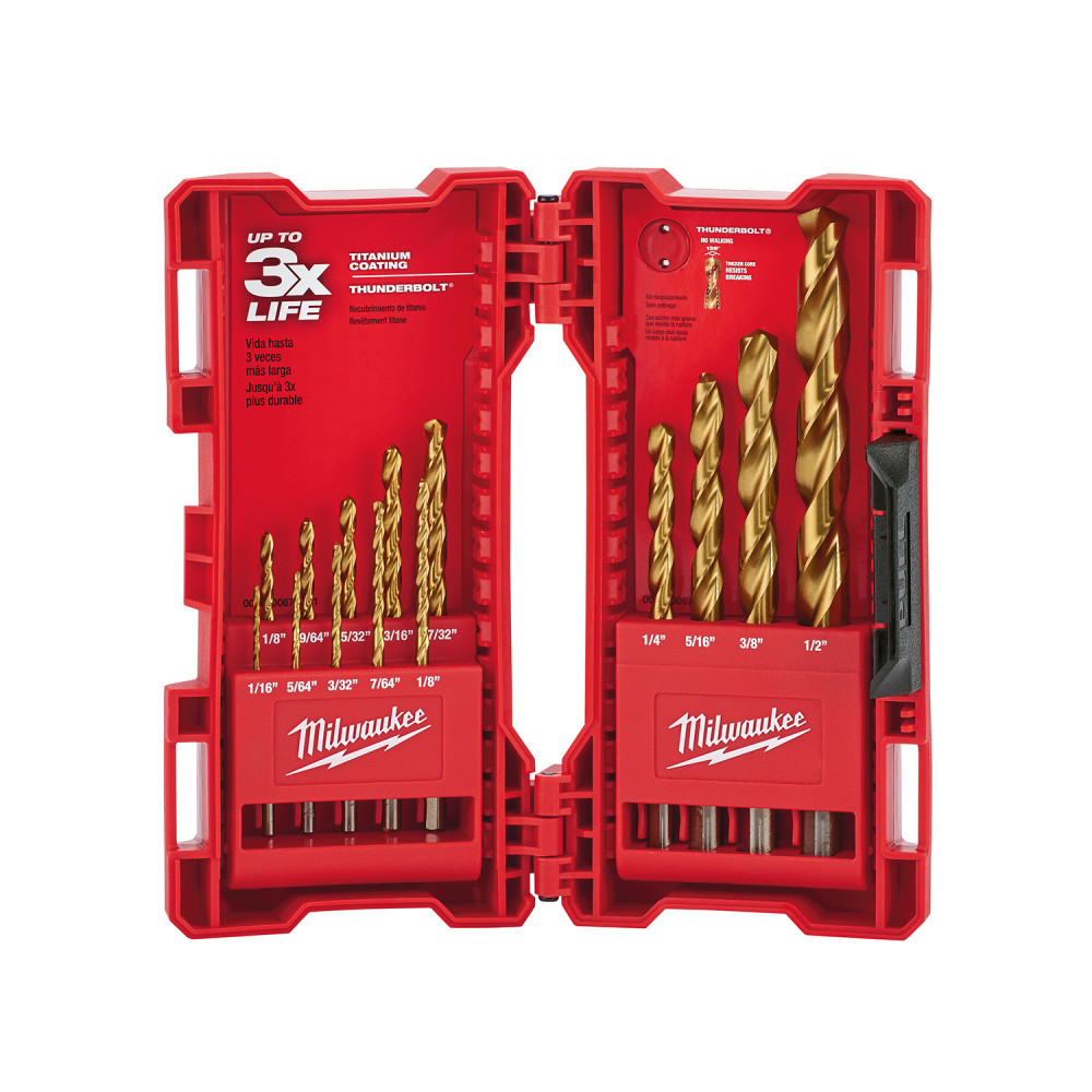 Milwaukee 14-Piece Thunderbolt Titanium Coated Drill Bits - Flockneti