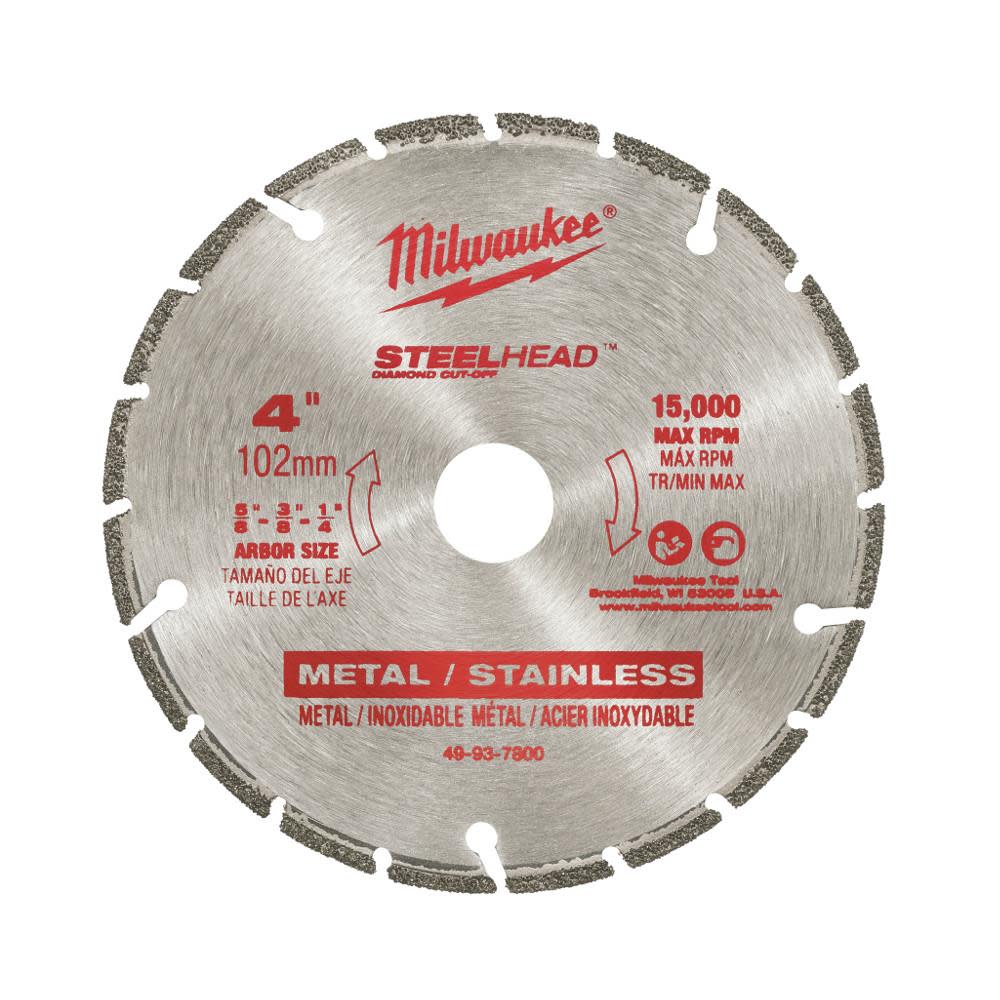 Milwaukee 4 in. STEELHEAD Diamond Cut-Off Blade - Flockneti