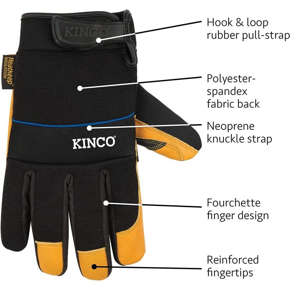 Kinco Premium Grain Goatskin & Synthetic Hybrid Glove - Flockneti