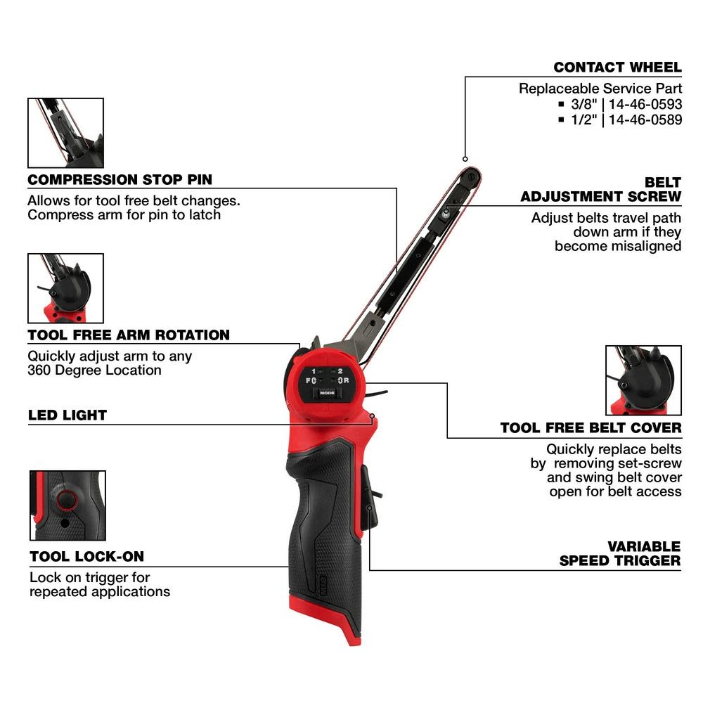 Milwaukee M12 FUEL Bandfile 1/2″ X 18″ Bare Tool - Flockneti