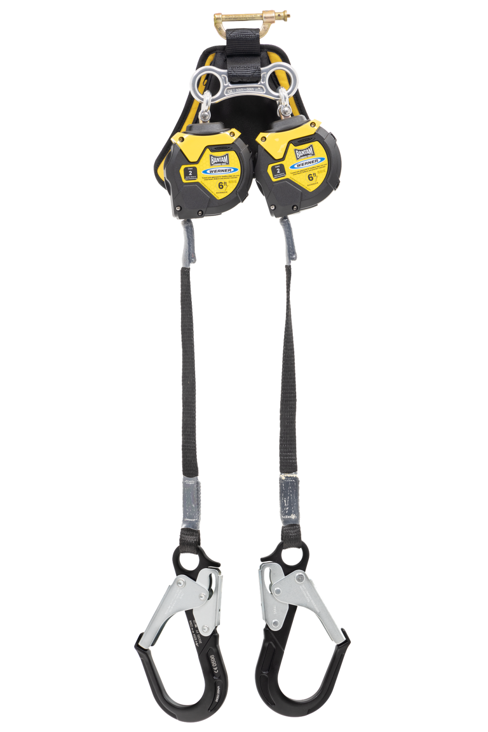 Werner Bantam 6′ Twin Leg Leading Edge Self Retracting Lifeline with LE Al Rebar Hook - Flockneti