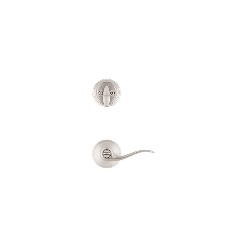 Kwikset Satin Nickel Tustin Door Lever & Single Cylinder Deadbolt Set - Flockneti