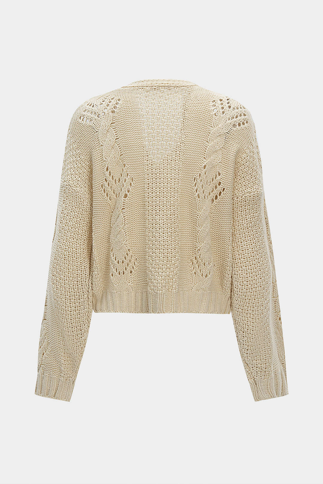 Knit Button Cut Out Cardigan - Flockneti