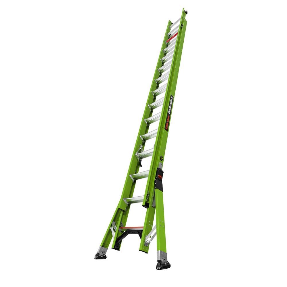 Little Giant Safety HyperLite SumoStance 28 ft Type IAA Fiberglass Extension Ladder - Flockneti