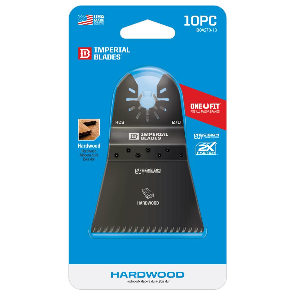 Imperial Blades IBOA270-10 One Fit 2-1/2″ Japanese Tooth Hardwood Blade 10PC - Flockneti
