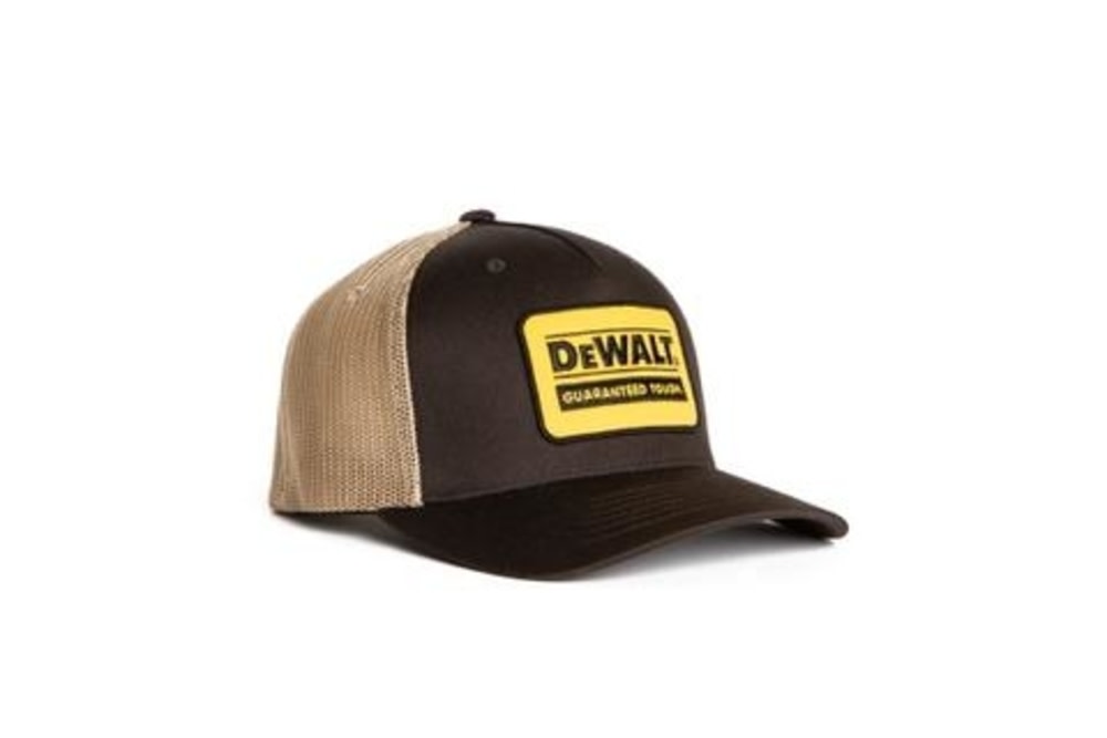 DEWALT Oakdale Trucker Hat with Patch Bark with Tan Mesh – OSFA - Flockneti