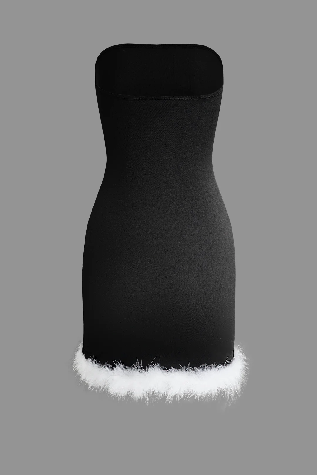 Patchwork Feather Asymmetrical Slit Sleeveless Mini Dress - Flockneti