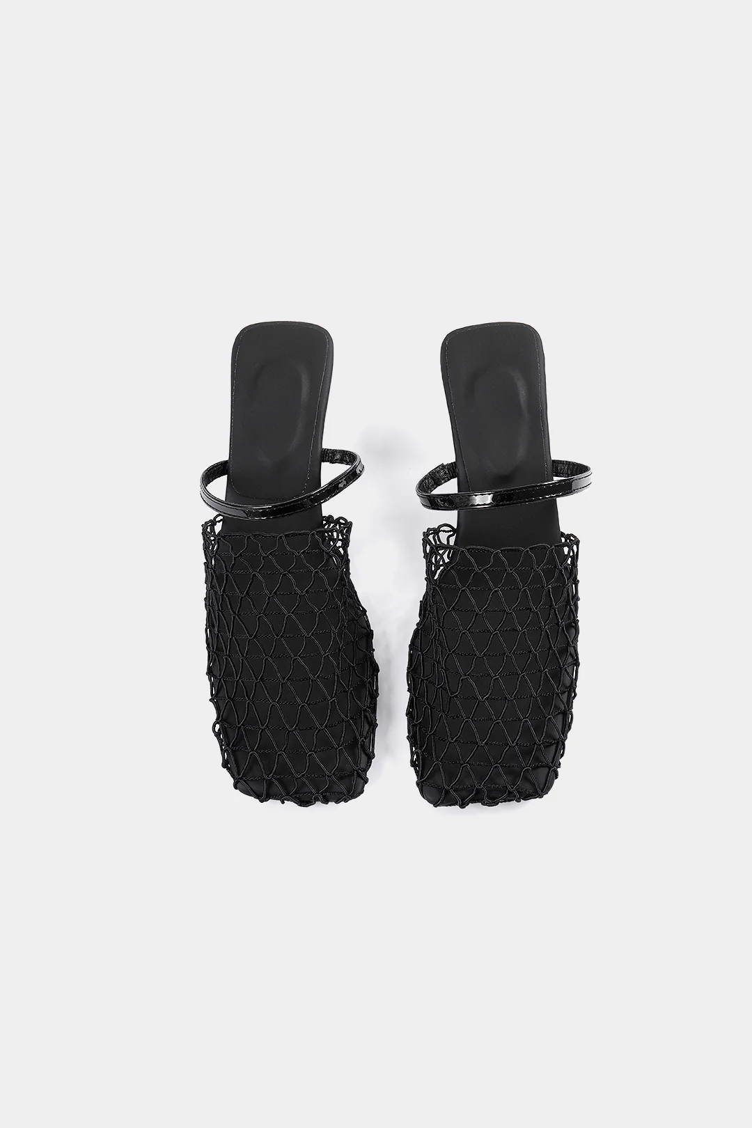 Mesh Cut Out Square Toe Sandals - Flockneti